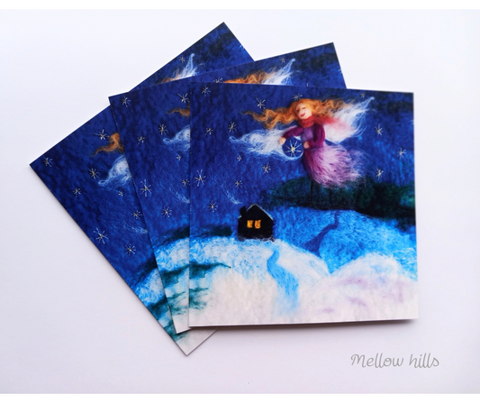 Blahopřání s obálkou "Anděl a domeček"